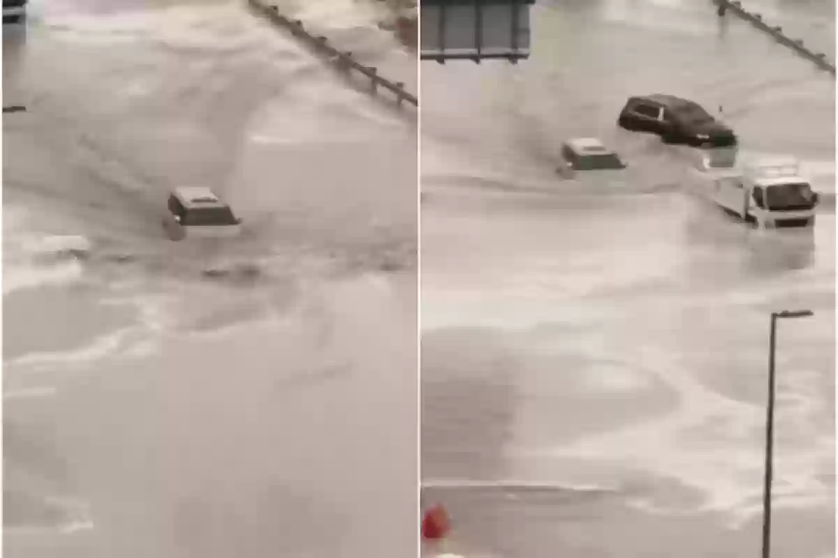 شاهد بالفيديو.. سيارة باترول تلفت الأنظار بعد قطعها السيول في دبي